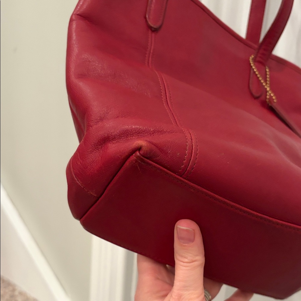 Vintage Coach Classic Lunch Tote Style No 9077 Red - Picture 4 of 12